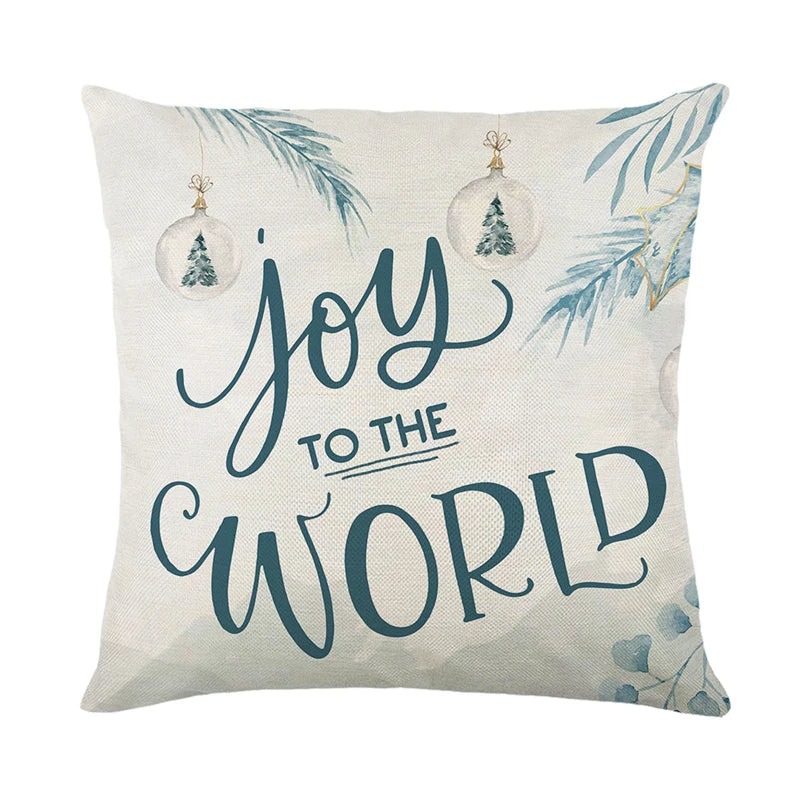 Linen Christmas Snowman Cushion Cover 45x45cm - Homevalley.co.uk