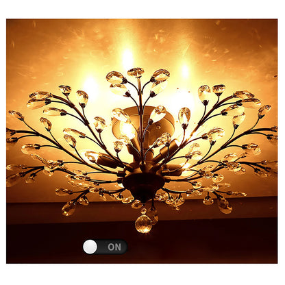 Floral Led Crystal Ceiling Lights Fixture