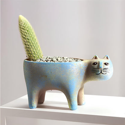 Cute Cat Ceramic Plant Flower Pot