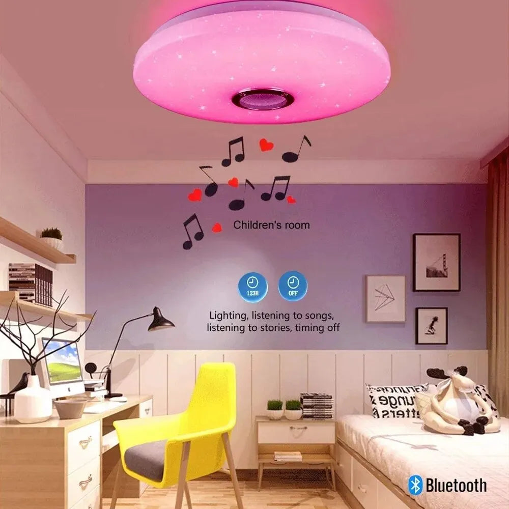 Smart Ceiling Lamp Bluetooth Music Light With Remote Control