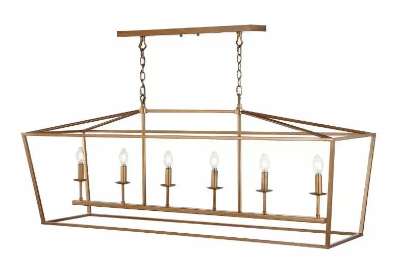 Rectangular Industrial Style Ceiling Lamp 6 Lights