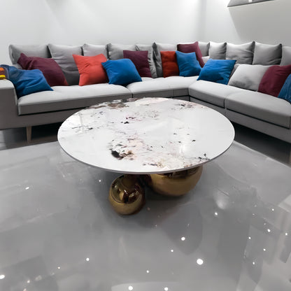 Round Marble Top Luxury Design Coffee Table