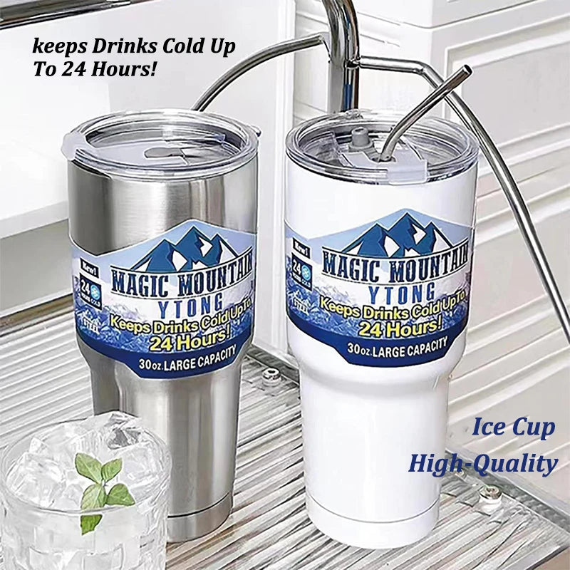 Stainless Steel Freeze Thermos with Straw Vacuum Insulated Cup