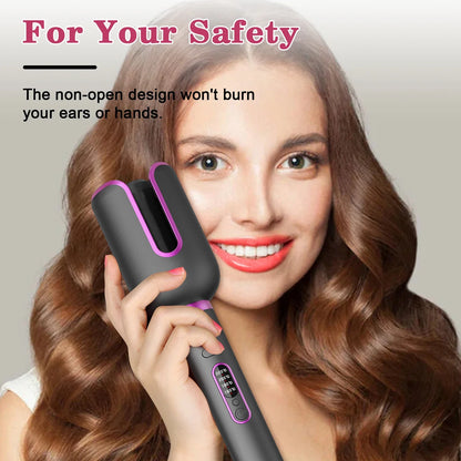 Automatic Rotating Ceramic Curling Iron – Tourmaline Barrel Hair Curler with 360° Swivel Cord & Temperature Control