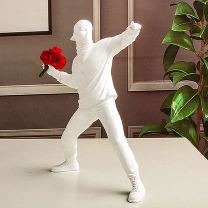 Banksy Flower Thrower Figurine Statue