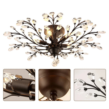 Floral Led Crystal Ceiling Lights Fixture