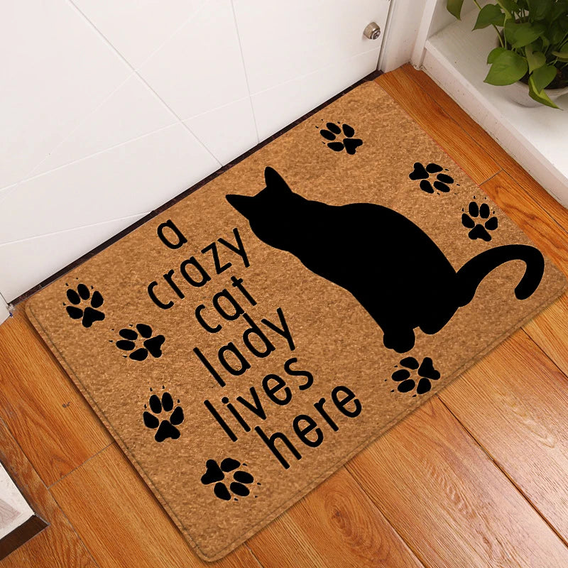 Home Sweet Home Cute Cats Door Mat – Adorable and Non-Slip Entryway Rug