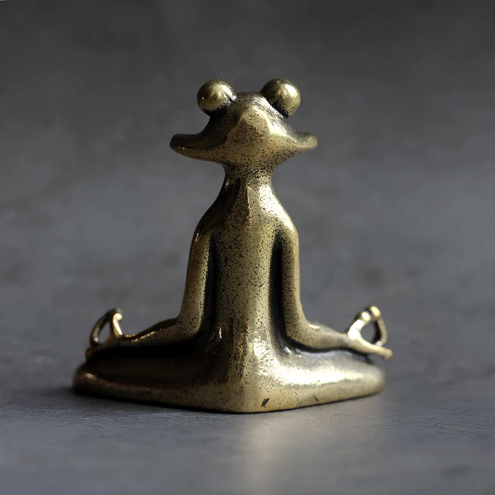 Vintage Brass Meditating Frog Figurine Incense Holder - Homevalley.co.uk