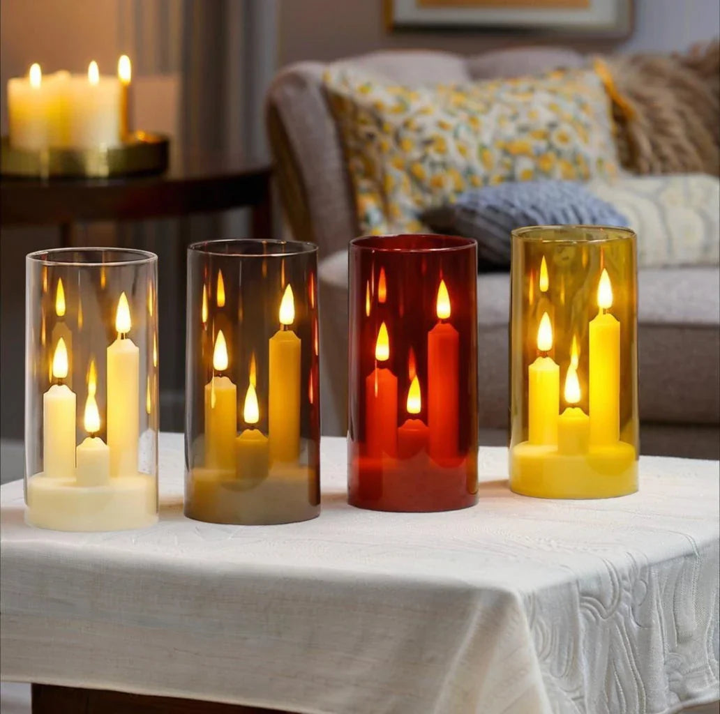 LED Flameless Candle Light – Clear Acrylic Glass Lamp for Home, Wedding, Party & Holiday Decor