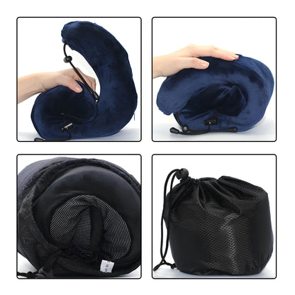 U Shaped Memory Foam Neck Pillow for Travel, Sleeping