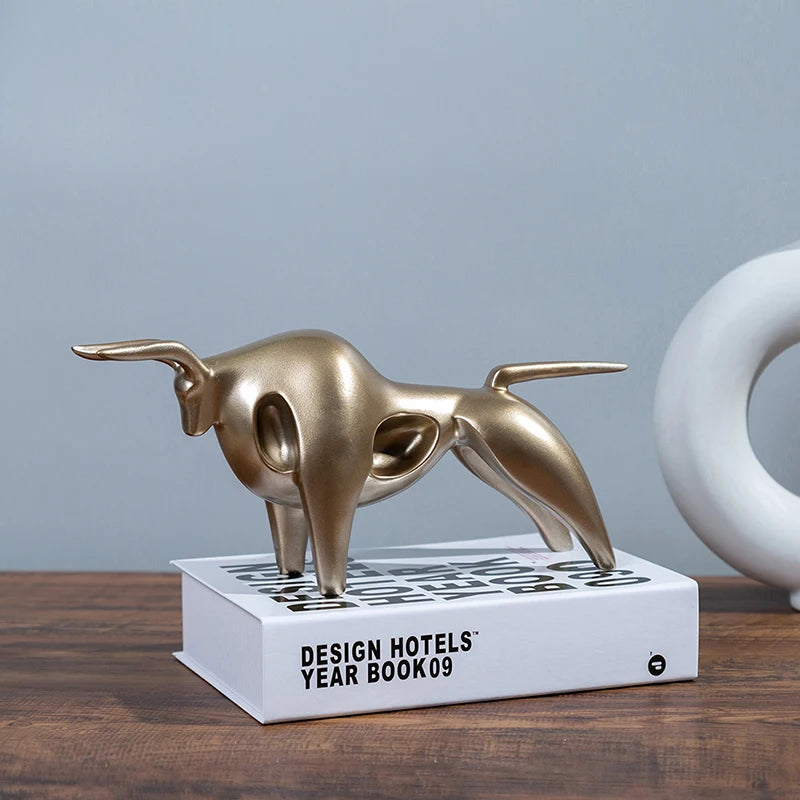 Abstract Resin Bull Sculpture Figurine