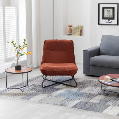 Soft Padded Accent Chair With Metal Cross Base - Homevalley.co.uk