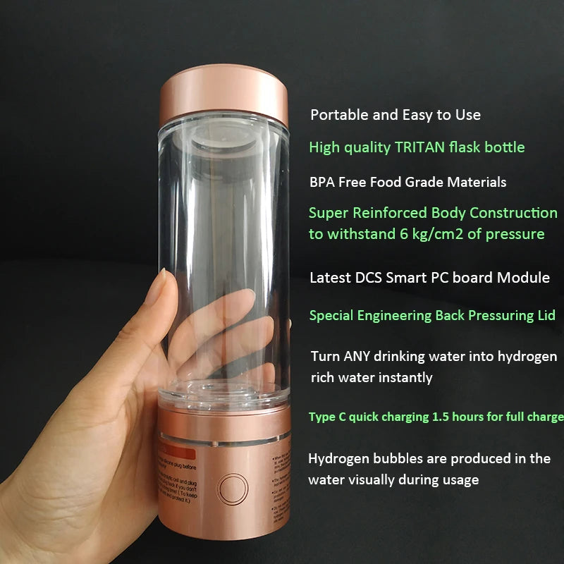 The 6th Generation 5000ppb SPE PEM High Hydrogen Concentration Water Bottle Generator Ionizer H2 Cup