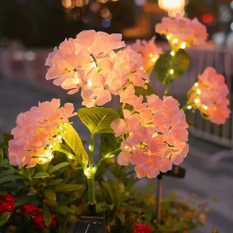 Solar Hydrangea Garden Lights  | Outdoor LED Fairy Flower Lights