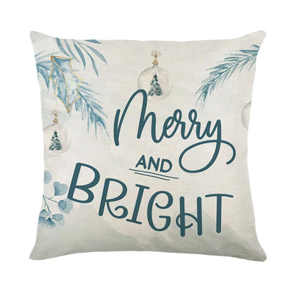 Linen Christmas Snowman Cushion Cover 45x45cm - Homevalley.co.uk