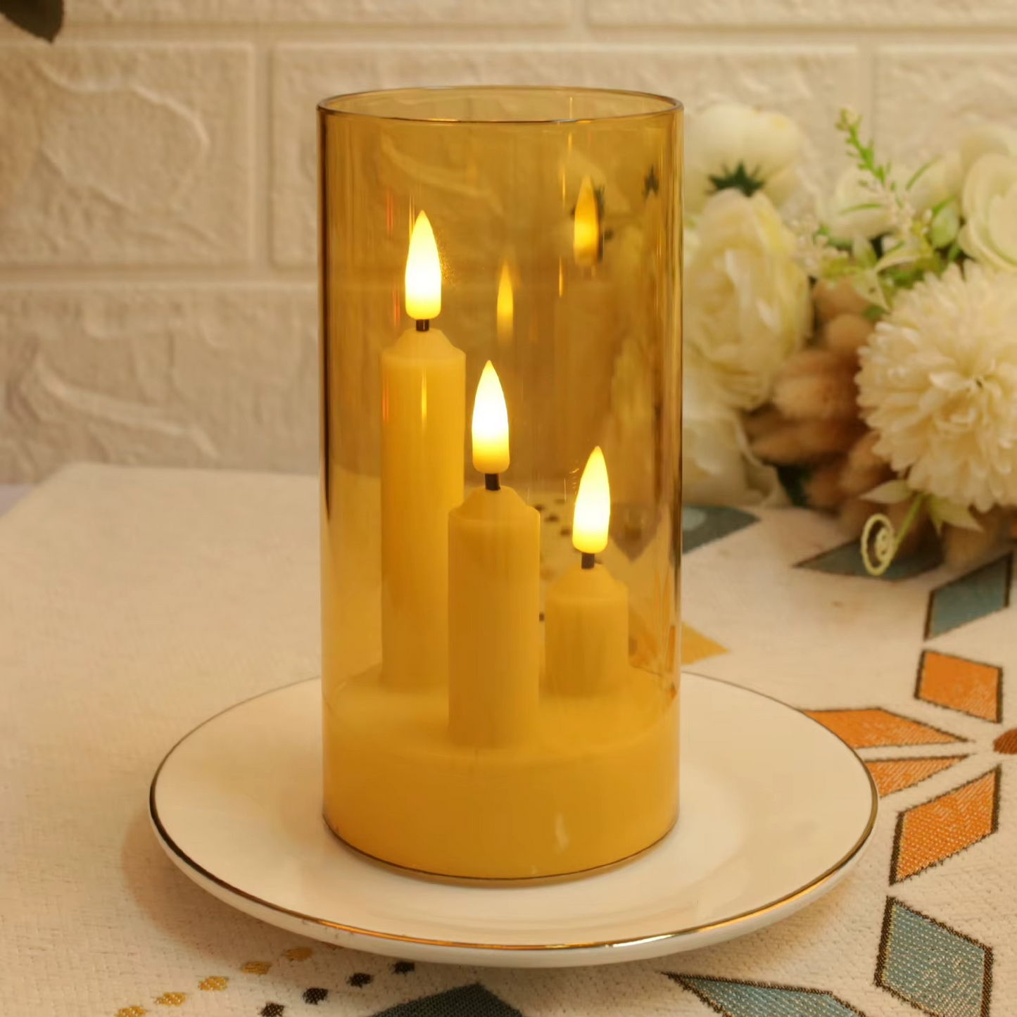 LED Flameless Candle Light – Clear Acrylic Glass Lamp for Home, Wedding, Party & Holiday Decor