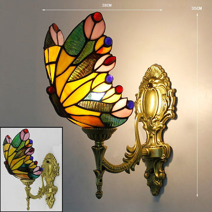 Tiffany Stained Glass Style Butterfly Wall Lamp