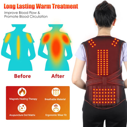 Tourmaline Magnetic Self-Heating Thermal Vest, Waist Brace, Lumbar Pad, Corset, Pain Relief