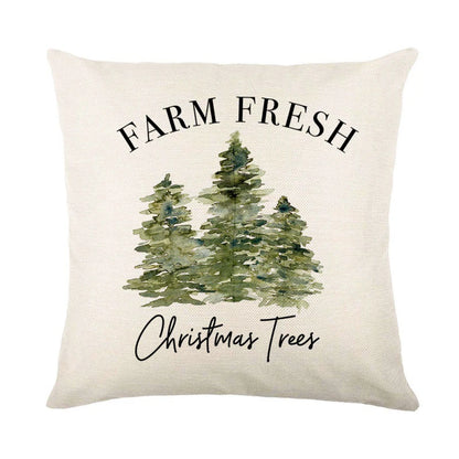 Linen Christmas Snowman Cushion Cover 45x45cm - Homevalley.co.uk