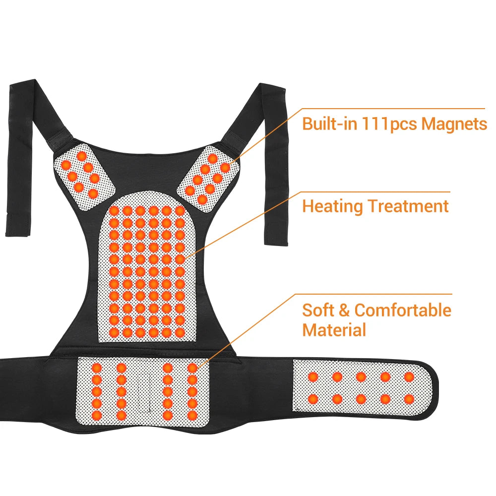 Tourmaline Magnetic Self-Heating Thermal Vest, Waist Brace, Lumbar Pad, Corset, Pain Relief