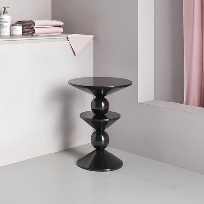 Small Round Black Side End Table