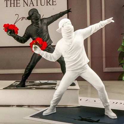 Banksy Flower Thrower Figurine Statue