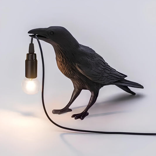 Gothic Raven Lamp Vintage Resin Bird Lamp