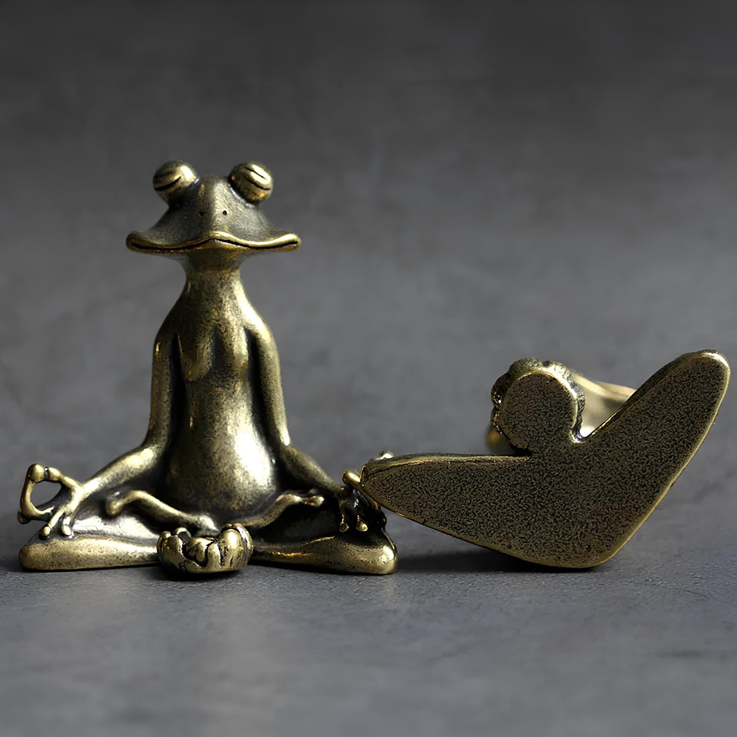 Vintage Brass Meditating Frog Figurine Incense Holder - Homevalley.co.uk