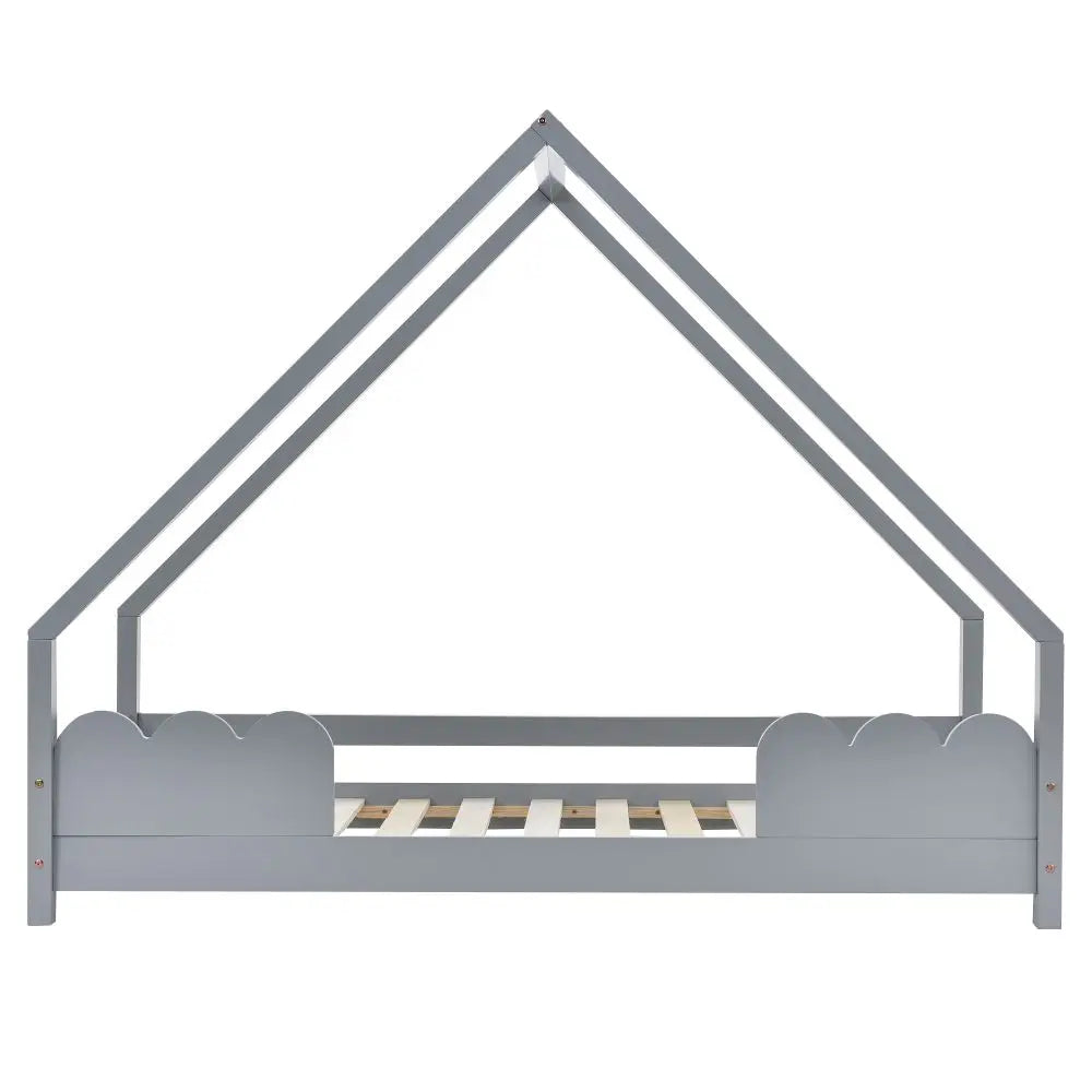 Solid Wood Children's House Bed 80 x 160cm - Homevalley.co.uk