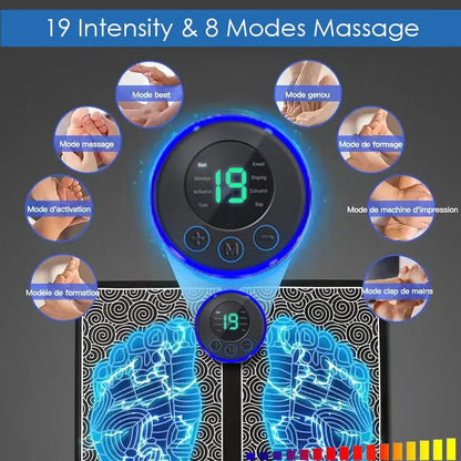 Feet Massager Pad, 8 Modes, 19 Level Relaxation, USB Charging