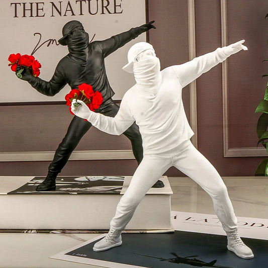 Banksy Flower Thrower Figurine Statue