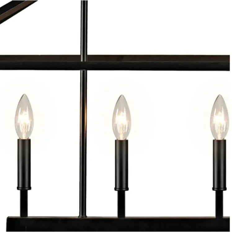 Rectangular Industrial Style Ceiling Lamp 6 Lights