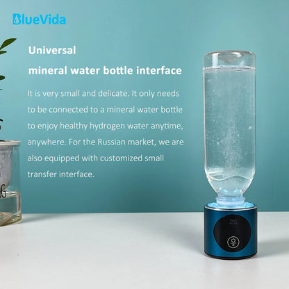 8th Generation Nano Hydrogen Water Bottle – Portable Hydrogen Water Generator with H2 Inhaler (DuPont SPE/PEM, OLED Display)