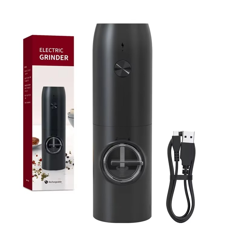 Electric Automatic Salt and Pepper Grinder Set – Rechargeable USB Gravity Grinder