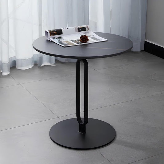 Minimalist Stone Plate Round Coffee Side End Sofa Table