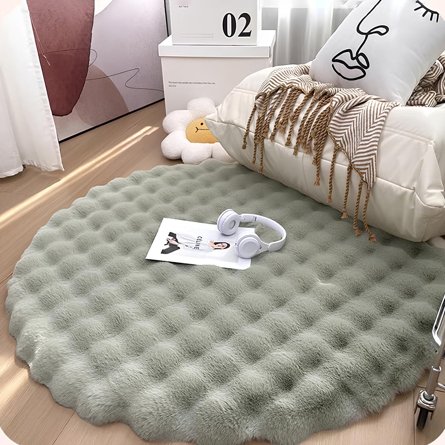 Round Plush Rug Floor Mat