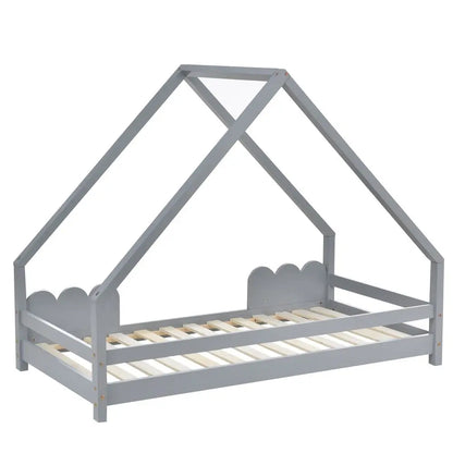 Solid Wood Children's House Bed 80 x 160cm - Homevalley.co.uk
