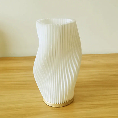 French Cream Style Pleated Desk Lamp – 3D Aesthetic Bedside Table Lamp for Cozy Home Décor