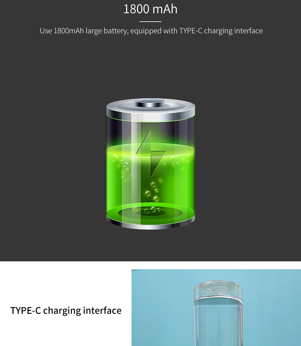 8th Generation Nano Hydrogen Water Bottle – Portable Hydrogen Water Generator with H2 Inhaler (DuPont SPE/PEM, OLED Display)