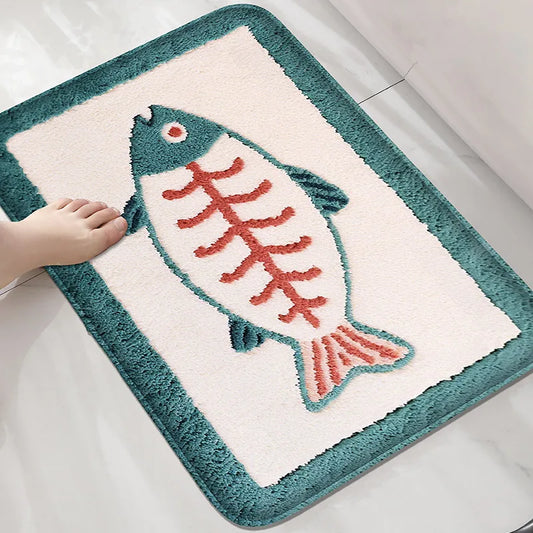 Bathroom Anti-Slip Mat – Soft, Absorbent Quick-Dry Shower Carpet | Machine Washable Home Decoration Bathroom Rug