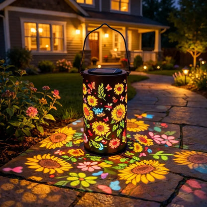 Solar Sunflower Garden Lantern