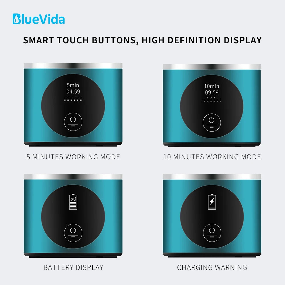 8th Generation Nano Hydrogen Water Bottle – Portable Hydrogen Water Generator with H2 Inhaler (DuPont SPE/PEM, OLED Display)