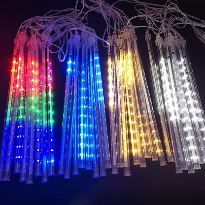 LED-Meteorschauer-Regenlichter, wasserdicht, fallender Regentropfen, Feenschnur, Weihnachten, Urlaub, Party, Terrassendekoration, 30 cm