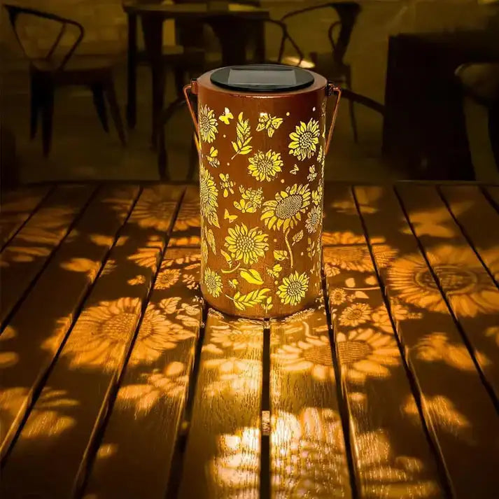 Solar Sunflower Garden Lantern