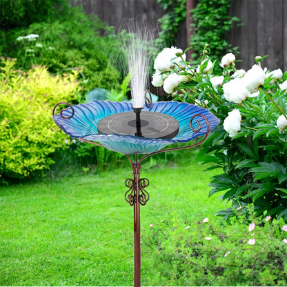 Flower Glass Bird Bath, Feeding Station, Height 63 cm