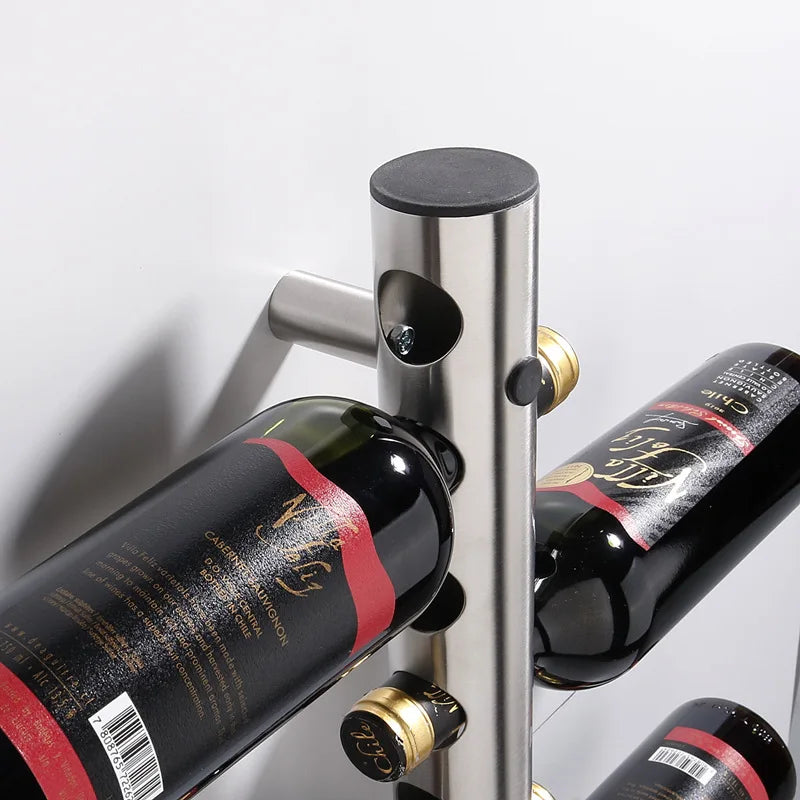 Wall Mounted Stainless Steel Wine Bottle Holder