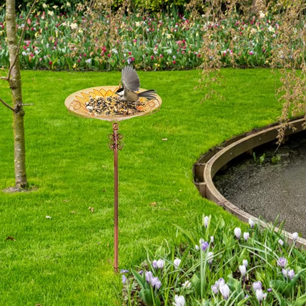 Flower Glass Bird Bath, Feeding Station, Height 63 cm