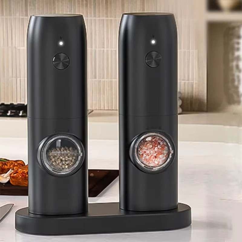 Electric Automatic Salt and Pepper Grinder Set – Rechargeable USB Gravity Grinder