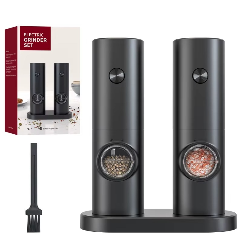 Electric Automatic Salt and Pepper Grinder Set – Rechargeable USB Gravity Grinder