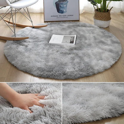 Thick Pile Fluffy White Super Soft Plush Round Rug Mat Carpet